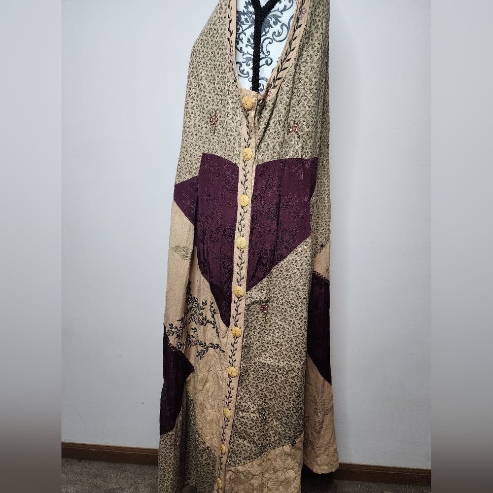 Papy Boez Vintage Patchwork Bohemian Midi Dress size M/L - Picture 4 of 9